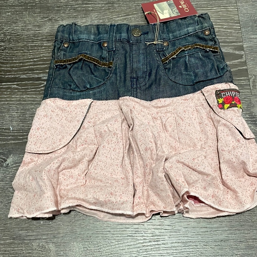 NWT Chipie Girls Mix Denim Skirt